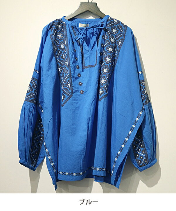 楽天市場】【s50】【ドゥーブルー/doux bleu】インド刺繍ブラウス