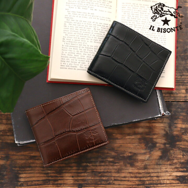 楽天市場】イルビゾンテ 財布 二つ折り財布 クロコエンボスドレザー二  