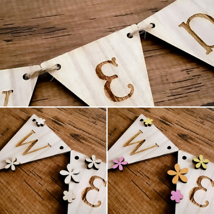 楽天市場 木製ガーランド Happy Wedding 手作りキット 桐 ウェディングアイテム 結婚式 フォトウェディング かわいい ナチュラル 装飾 前撮り Atelier House Jam 楽天市場店