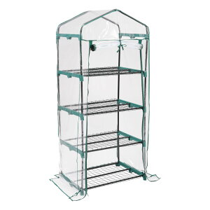 【2枚カバー付き】ビニールハウス ビニール温室 温室 4段 ベランダ 家庭用 家庭菜園 ガーデンハウス フラワーハウス ラック ビニール カバー 組立式 ハウス 菜園 花壇 園芸温室 家庭菜園 観