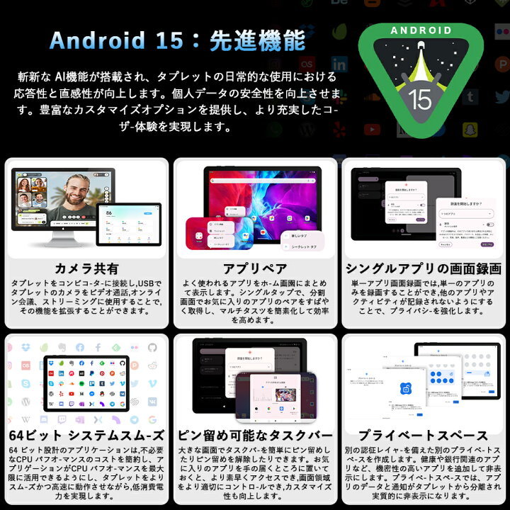 楽天市場】【最強 Android 15 ☆ Avidpad S60】 タブレット 本体 10 