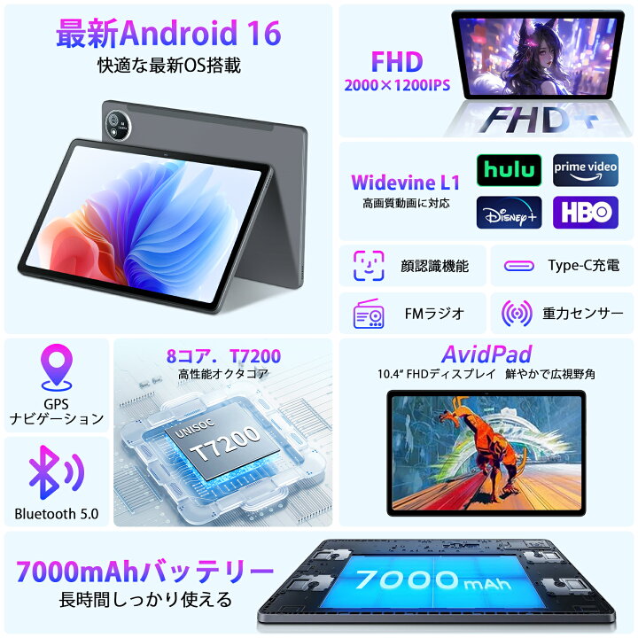 楽天市場】【クーポンで15980円 Avidpad S60 Android 16 】タブレット 