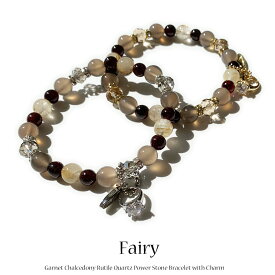 【スーパーセール期間50％OFF】【 NOLITA / ノリータ 】ルチルクオーツ ブレスレット レディ—ス パワーストーンブレスレット NOLITA fairy stone 天然石ルチルクォーツ カルセドニー　ガーネット AAAクラスルチルクォーツ チャーム Fairy ◎