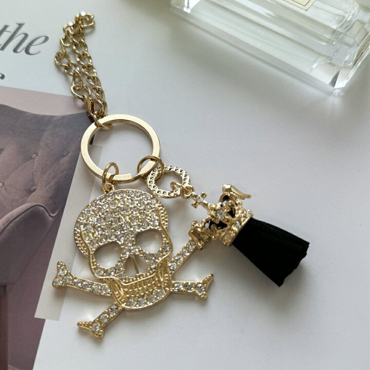 楽天市場】バッグチャーム チャーム スカル クロス 十字架 羽 バッグを  