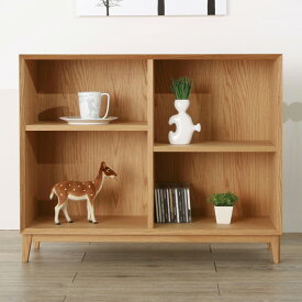 [refline / レフライン] シェルフ 90 オーク ウォールナット ブックシェルフ ローシェルフ リビングシェルフ オープンシェルフ ラック 天然 木製 送料無料 シンプル 北欧 大川家具 野中木工所 国産 高級