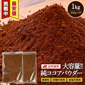 純 ココアパウダー 1kg ( 500g ×2p) ピュアココアパウダー 砂糖不使用 【送料無料】 [常温/全温度帯可]【3〜4営業日以内に出荷】 ココア ココアパウダー 純ココア ピュアココア 純ココアパウダー ピュア 純 無糖 無糖ココア 香料不使用 製菓 製パン カカオ