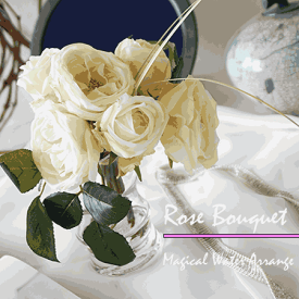 【マジカルウォーター】母の日のオールドローズブーケ☆特別メッセージプレート付き 『old rose bouquet-magical water』母の日 誕生日 ウェディング お見舞い お祝い 記念日 開店 ラグジュアリー 上質 結婚祝い インテリア 薔薇 花束 7月誕生日