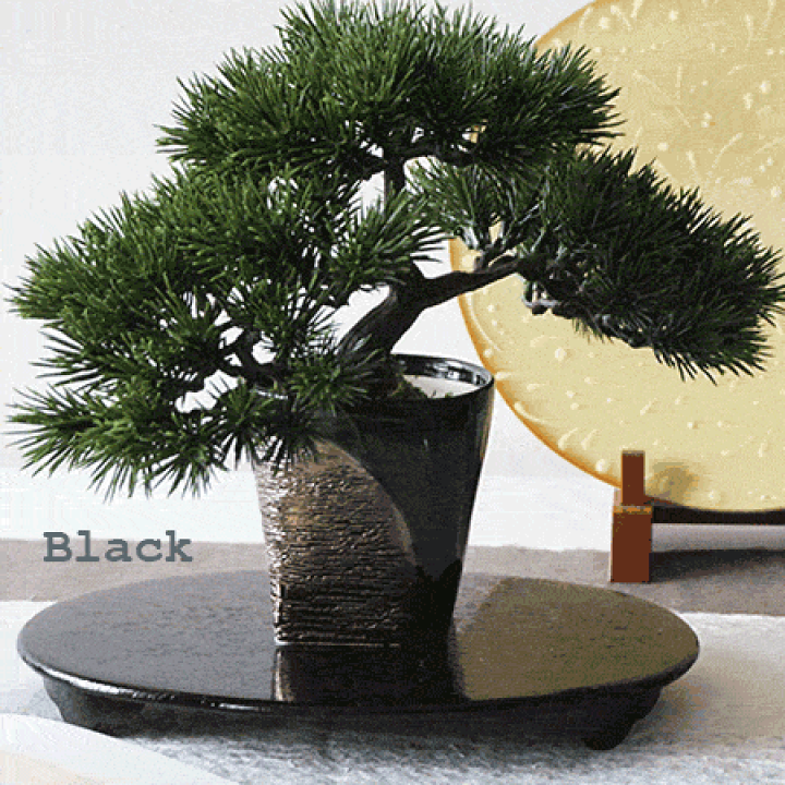 楽天市場】松盆栽（黒台付き）和 モダン フェイクグリーン 和風 枯れ