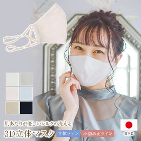 シルク マスク シルクマスク 洗える 日本製 肌荒れ 3D 立体 ノーズワイヤー入り 抗菌 防臭