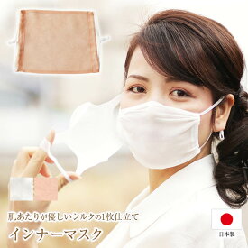 インナーマスク シルク マスクインナー インナー マスク 絹 洗える 100% 花粉症 肌荒れ 肌に優しい 二重マスク 日本製