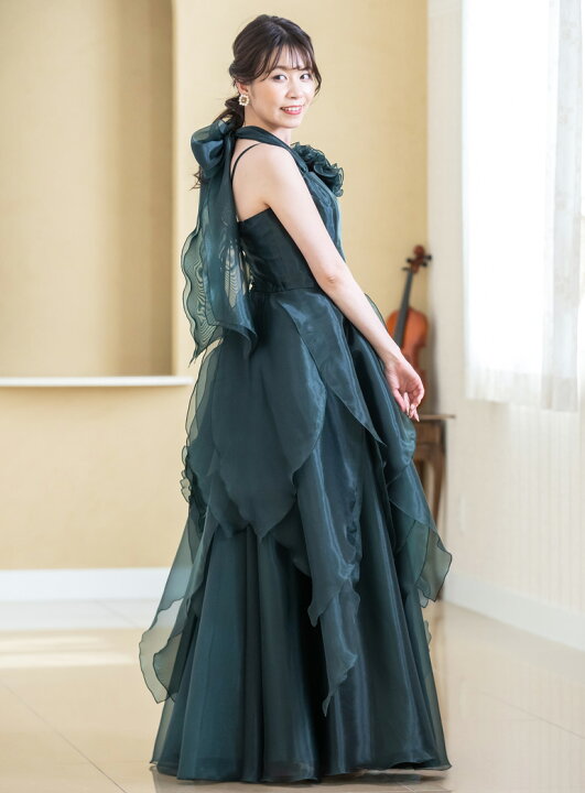 楽天市場】演奏会用ドレス ホルターネック オーガンジーのドレス 演奏  