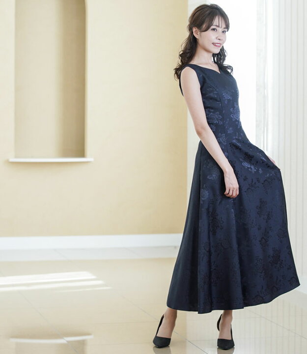 楽天市場 安心の日本製 結婚式 母親 花嫁 母 ロングドレス 薔薇柄 シャンタン の ブラック ドレス フォーマル 衣装 黒 親族 アフタヌーンドレス パーティー 大きいサイズ 50代 7号 9号 11号 13号 着痩せ マザーズドレス Op3560 演奏会衣装製作 ノンプレステージ