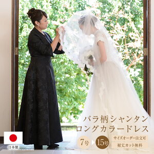 【イベント限定10%OFF】【安心の日本製】ロングドレス 母親 結婚式 花嫁 母 薔薇柄 シャンタン の ブラック ドレス 【ドレス単品】フォーマル 黒 親族 アフタヌーンドレス パーティー ワンピース 大きいサイズ 50代 40代 60代 着痩せ マザーズドレス 体型カバー op3560