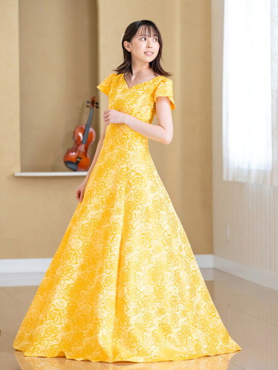 楽天市場】ロングドレス 演奏会 袖付き 演奏会用ドレス カラードレス  