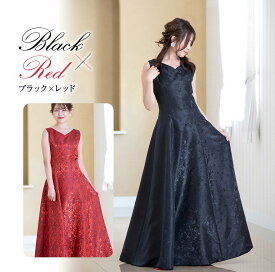 演奏会用ドレス 演奏会 ロングドレス 演奏会用ロングドレス ローズ ジャガード リバーシブル ドレス 発表会 大人 ピアノ コンクール コンサート ステージ衣装 大きいサイズ ピアノ発表会 カラードレス 大人 花柄 ピンク 黒 赤 日本製 (op3622)