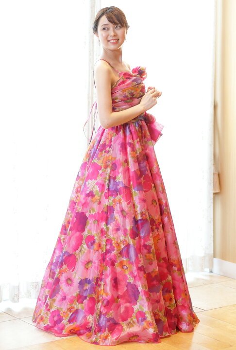 楽天市場】演奏会用ロングドレス 演奏会 ロングドレス 花柄 フラワー  