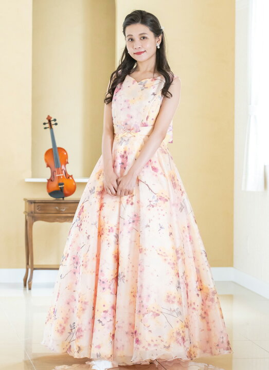 楽天市場】演奏会用ドレス 演奏会 ロングドレス 花柄プリント ドレス  