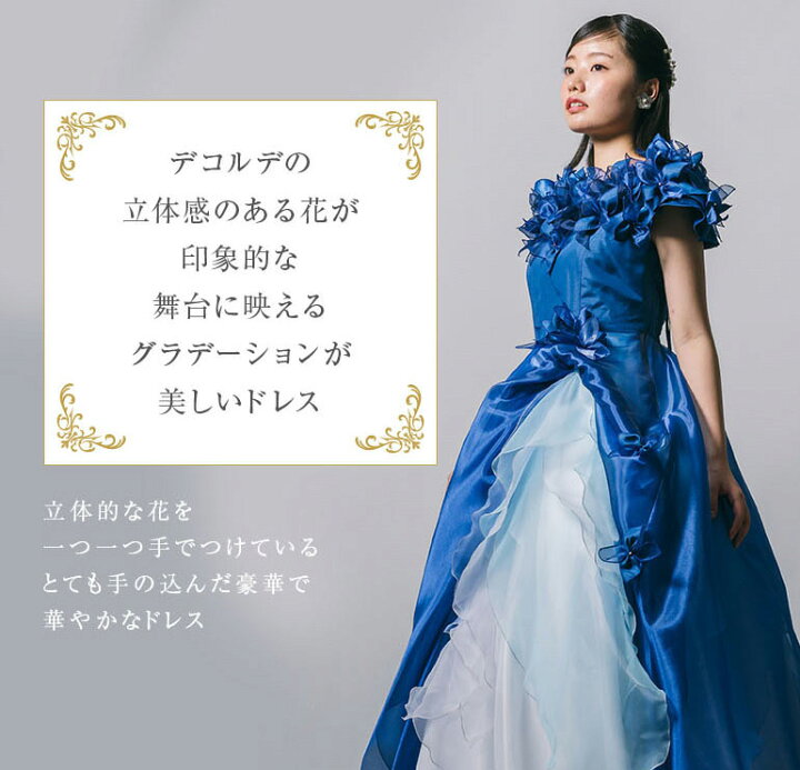 楽天市場】ロングドレス 演奏会 袖付き 演奏会用ドレス カラードレス  