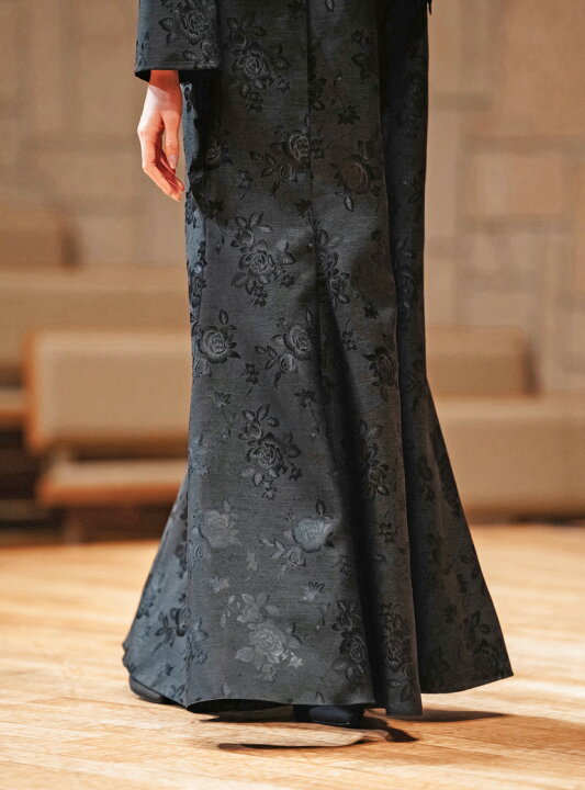 楽天市場】ロングドレス 母親 結婚式 花嫁 母 薔薇柄シャンタン  