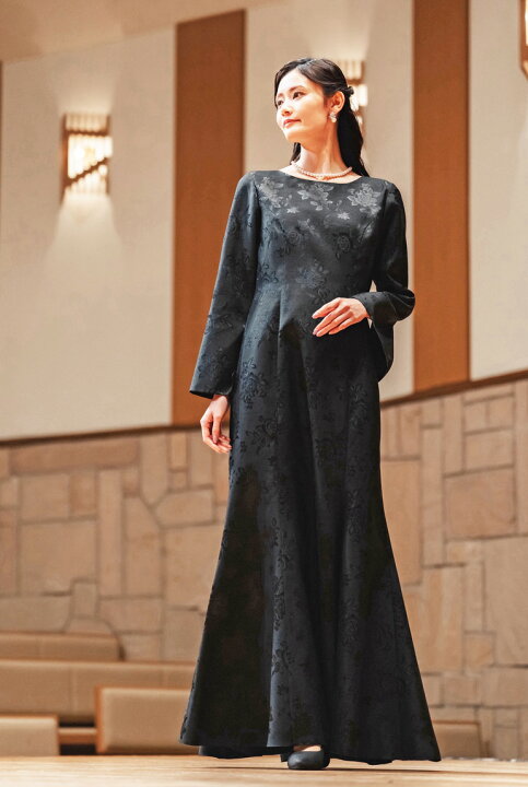 楽天市場】ロングドレス 母親 結婚式 花嫁 母 薔薇柄シャンタン  