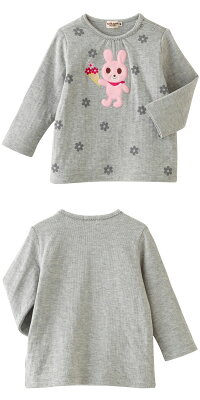 ホットビスケッツ(ミキハウス)接結天竺☆全身ワッペン付き長袖Tシャツ