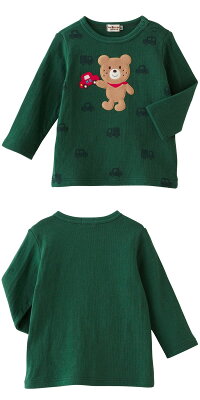 ホットビスケッツ(ミキハウス)接結天竺☆全身ワッペン付き長袖Tシャツ