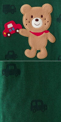 ホットビスケッツ(ミキハウス)接結天竺☆全身ワッペン付き長袖Tシャツ