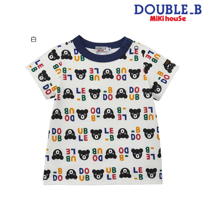 楽天市場 ダブルb ミキハウス Double B By Mikihouse ロゴ くま総柄半袖tシャツ 日本製 メール便可 E 子供服ノン