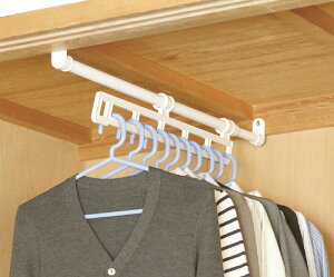 押入便利ハンガー ネジ止めタイプのスライドハンガー 取付範囲:奥行70.5cm〜110cm スライドコートハンガー スライドハンガー 引き出し式 スライド式 ハンガー 押入れハンガー 衣類ハンガー