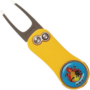 グリーンフォーク 折りたたみ 多機能 & 名入れ ゴルフマーカー(25mm)/ ピッチ フォーク 2本刃 スライド式 収納 鉛筆 ティー削り付き ボールマーカー ディボット ツール 贈り物 ギフト プレ