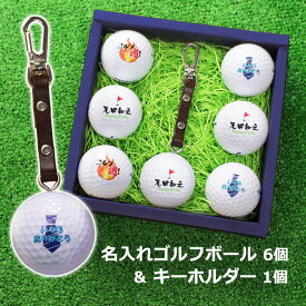 即日発送 ゴルフボール 名入れ 【6個】＆【 キーホルダー 】 名前入り ゴルフ ネームプレート ゴルフバッグ 名札 プレゼント ホールインワン 記念 ブリヂストン スリクソン タイトリスト キャロウェイ ホンマ ゴルフ好き 男性 女性