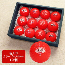 即日発送 還暦 ゴルフボール 名入れ 12個 【赤】 還暦デザイン / ゴルフ ボール 1ダース 還暦祝い ギフト プレゼント ホールインワン 記念品 ゴルフコンペ 景品 父の日 敬老の日 退職祝い 誕生日 キャスコ kasco 包装無料 還暦ゴルフボール
