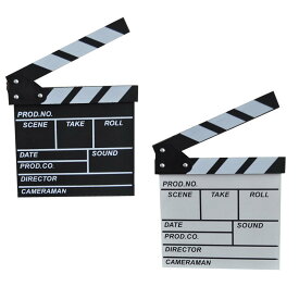 映画撮影 カチンコ風 クラップボード 20cm 白黒