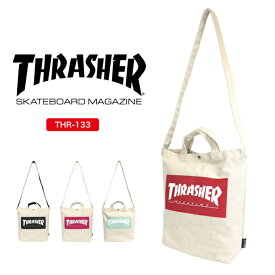 THRASHER スラッシャー キャンバストート 2WAY 手持ち ショルダーベルト付き アウトドア タウンユース 旅行 通勤 通学 塾 部活 スポーツ活動 サブバッグ エコバッグ 男女兼用 帆布 ハンプ コットン THR-133 【父の日】 【ギフト】【SS2406】