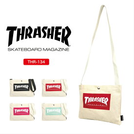 THRASHER スラッシャー キャンバスサコッシュバッグ ショルダーバッグ サブバッグ サコッシュ 薄マチ 斜め掛け コットン 帆布 ハンプ メンズ レディース 男女兼用 THR-134 【父の日】 【ギフト】【SS2406】