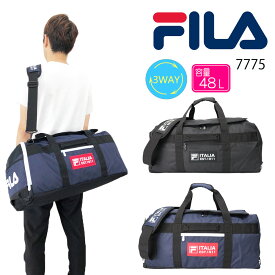 【あす楽】FILA フィラ ボストンバッグ 48L ビリエット トラベルバッグ 二泊 三泊 四泊 ショルダー 修学旅行 部活 旅行 アウトドア 大容量 撥水 シューズ収納 メンズ レディース キッズ 小中学生 高校生 男女兼用 7775【kids ボストンバッグ】 【boston bag】