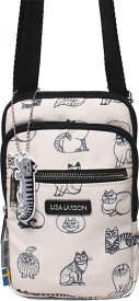 LISA LARSON リサラーソン ミニショルダーバッグ ショルダーバッグ 縦型 サブバッグ 斜め掛け 肩掛け 撥水 軽量 リフレクトチャーム エコバッグ スケッチキャッツ sketch cats カジュアル おしゃれ レディース LTPA-01