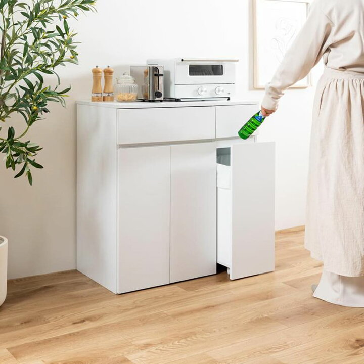 楽天市場】ダストボックス付きキッチンカウンター 幅75cmタイプ ゴミ箱 