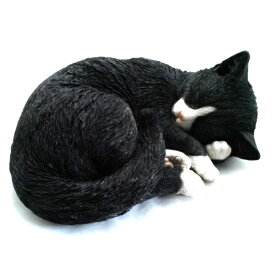 野川農園 レジン製 眠り猫 A 八割れ ネコ 12692サイズ(約):W28cm×D21cm×H11cm