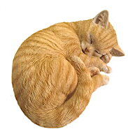 野川農園 レジン製 眠り猫 ネコ 茶トラサイズ(約) W28cm×D21cm×H11cm