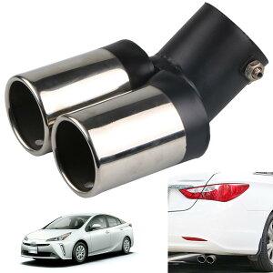 マフラー カッター 2本出し トヨタ プリウス 50系 2015年~2023年専用 車のテールパイプ カスタム 排気口 排気管 パーツ ステンレス鋼 塗装工程 防錆 防食 真っ直ぐな口 曲がった口 テールパイプ