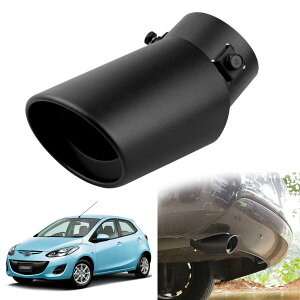 マツダ デミオ DE系 専用 マフラー カッター 車のテールパイプ カスタム 排気口 排気管 外装パーツ ステンレス鋼 塗装工程 防錆 防食 真っ直ぐな口 曲がった口 テールパイプ 排水穴付き 取り