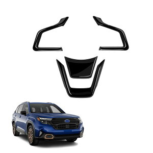 新型 フォレスターSL5 SLG 6代目(2025年4月現行)ステアリングホイールボタンステッカー装飾ストリップ車専用傷防止簡単取り付けABS樹脂 フォレスターSL5 SLG 6代目 (黒)