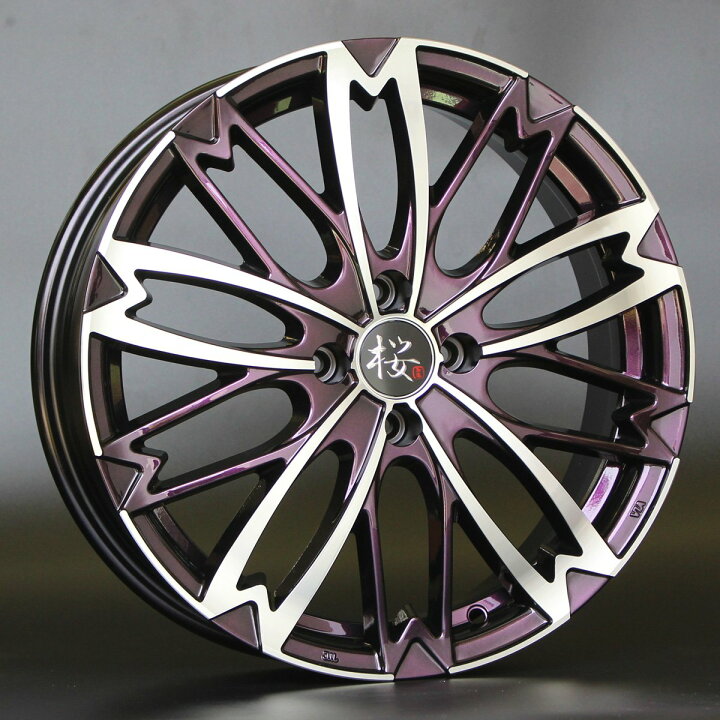 楽天市場】和道桜！5分咲！17インチ×6J 100/4H INSET40 バイオレット 