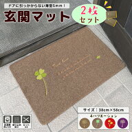 玄関マット 2枚セット 薄型 5mm 洗える 滑り止め 室内 屋外 北欧 おしゃれ ドアに引っかからない ベッド…