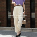 【クーポンで30%OFF 8/14 11:59まで】大人 シワになりにくい テーパードパンツ 選べる3丈 レディース ボトムス ズボン 長ズボン カラーパンツ 無地 ウエストゴム センタープレス 美脚 お仕事パンツ 通勤 通学 楽々 クリーム ブラック 黒 M-L メール便可 【10】