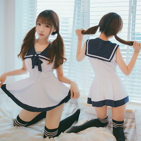 セーラー服 ワンピース スクール セクシー 制服 衣装 レディース 女 女性 透け すけすけ エロ セーラー ハロウィン コスプレ 衣装 コスチューム エロ コスプレ衣装 メール便送料無料