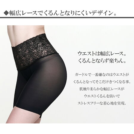 【メール便送料無料】ストレスフリーウエストシェイプレースハイウエストロング加圧下着ヒップアップガードル