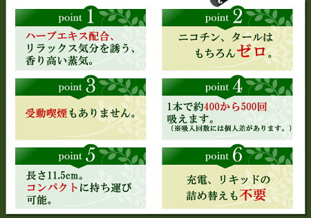 禁煙サポートハーブ入り電子タバコVAPOREヴァポーレ【メール便送料無料】全5種(電子たばこビタミン使い捨て水蒸気スティック禁煙パイポ)