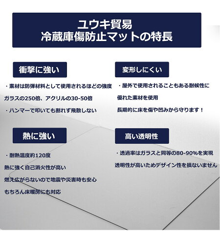 【送料無料】【即納】冷蔵庫マットキズ防止凹み防止へこみ防止Sサイズ53×62cm〜200Lクラス無色透明【国内正規1年保証】床保護防音シート傷防止フローリング保護保護シート保護マット床暖房対応耐熱衝撃吸収引っ越し一人暮らし新生活